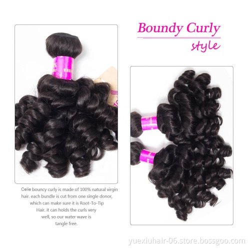 Celie Raw Fumi Hair Bundles Free Sample Bohemian Curly Hair Weave Unprocessed Chinese Human Cuticle Aligned Virgin Hair